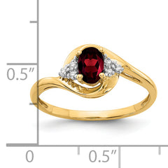 14k Garnet and Diamond Ring