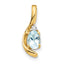 14K Diamond & Aquamarine Pendant
