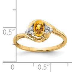 14k Citrine and Diamond Ring
