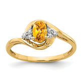14k Citrine and Diamond Ring