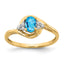 Blue Topaz & Diamond Ring in 14K Yellow Gold (0.02 ct. tw.), Size 7 - Sophia Jewelers