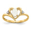 Opal & Diamond Heart Ring in 14K Yellow Gold (0.01 ct. tw.), Size 7 - Sophia Jewelers