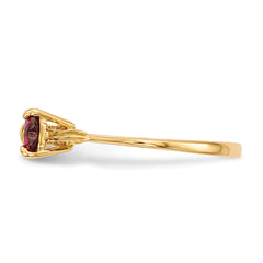 14k Gold Polished Garnet Bow Ring