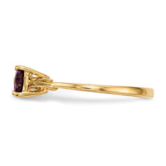 14k Gold Polished Rhodolite Bow Ring