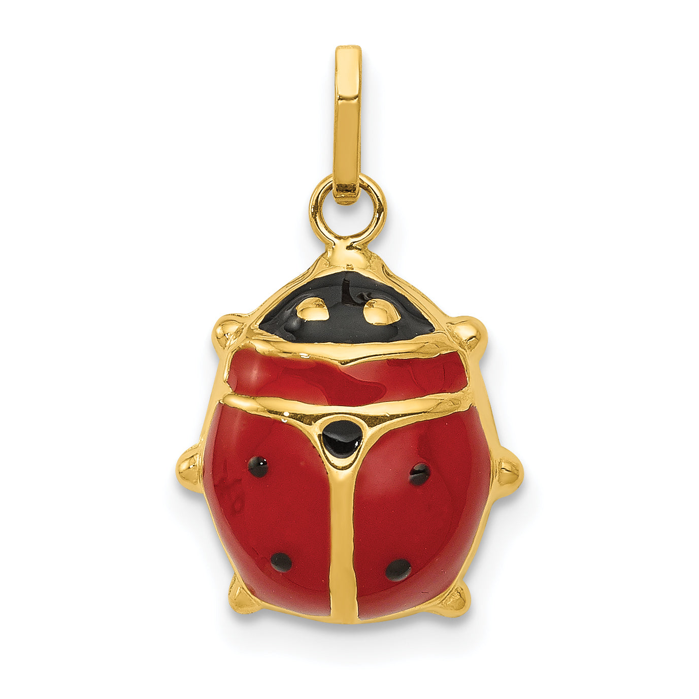14K Enameled Ladybug Charm