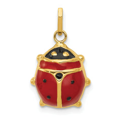 14K Enameled Ladybug Charm