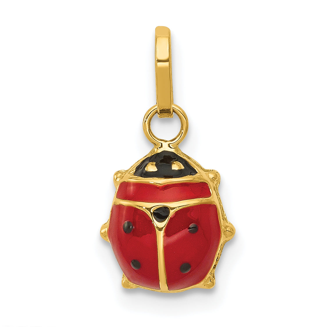 14K Enameled Ladybug Charm