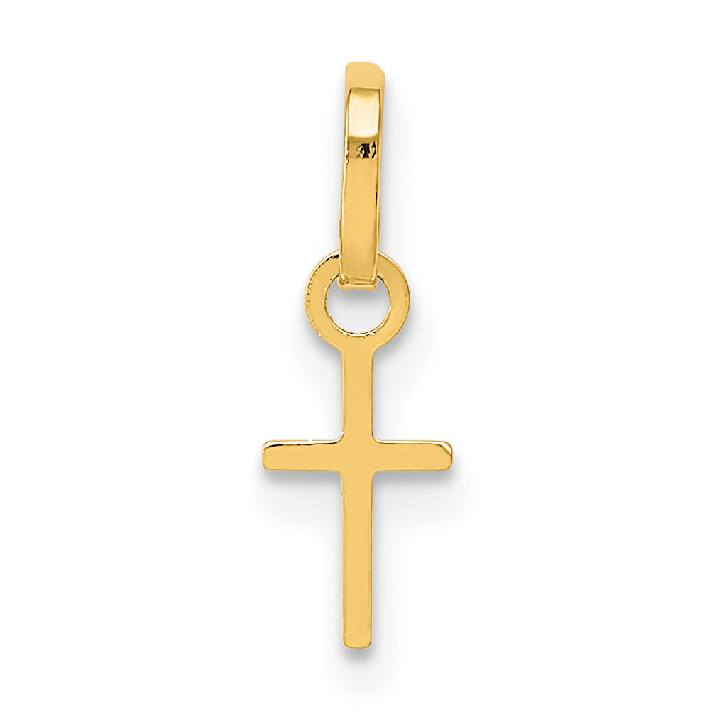 14K Tiny Cross Charm