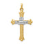 14K Two-tone Claddagh Cross Pendant
