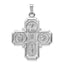 Four-Way Medal Pendant in 14K White Gold, 36mm Satin & Polished - Sophia Jewelers