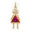 14K July Girl Birthstone Charm