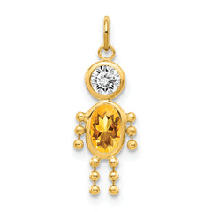 14K November Boy Birthstone Charm