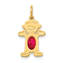 14K Girl 6x4 Oval Genuine Ruby-July