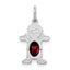 14K White Gold Boy 6x4 Oval Genuine Garnet-January