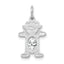 14K White Gold Girl 6x4 Oval Genuine White Topaz-April
