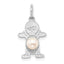 14K White Gold Boy 4mm FW Cultured Pearl-June