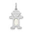 14K White Gold Girl 6x4 Oval Genuine Opal-October