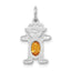 14K White Gold Girl 6x4 Oval Genuine Citrine-November