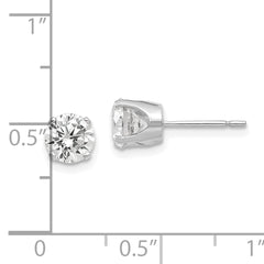 14k White Gold 5.75mm CZ stud earrings