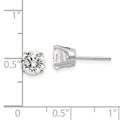 14k White Gold 6.5mm CZ stud earrings