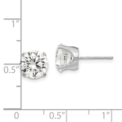 14k White Gold 8mm CZ stud earrings