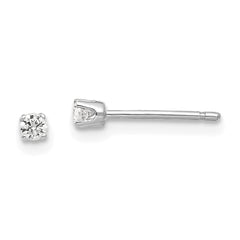 14k White Gold 2.25mm CZ stud earrings