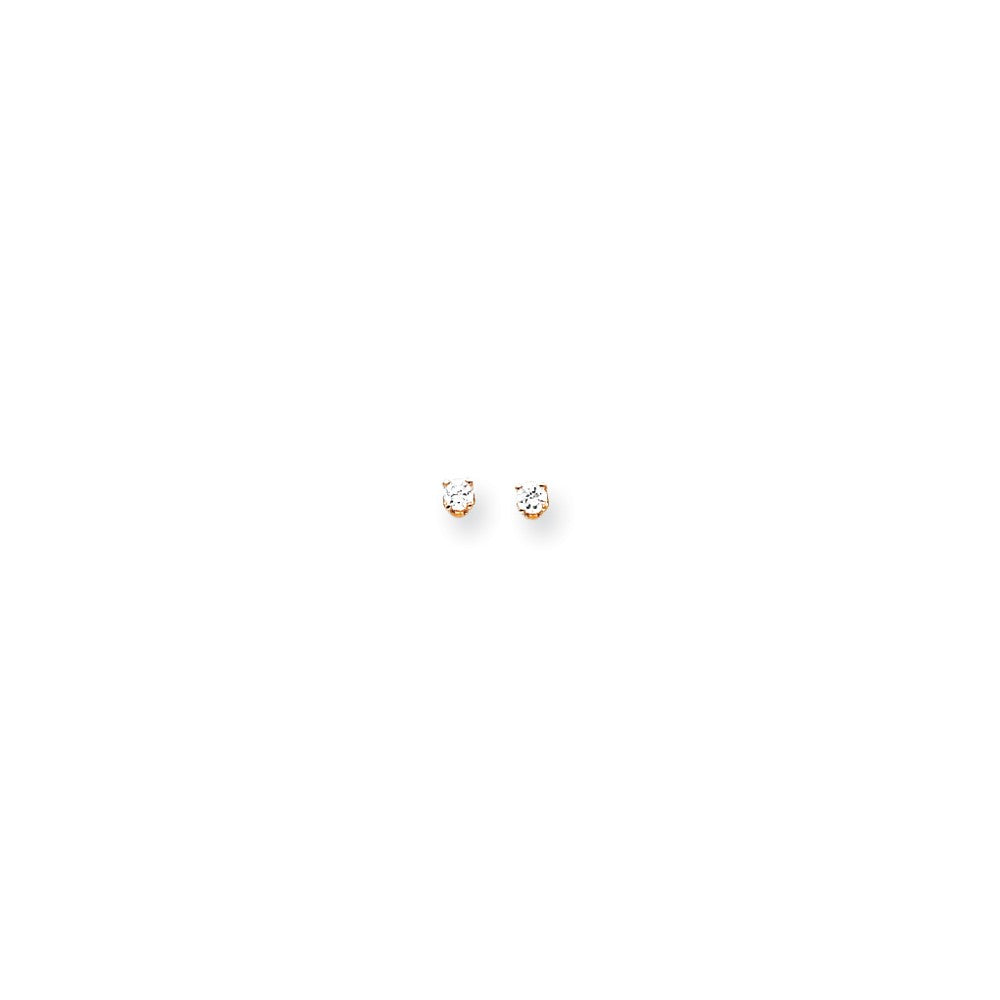 14k 2.75mm Round Stud Earring Mounting w/backs