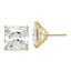 14k 12mm Square CZ Post Earrings