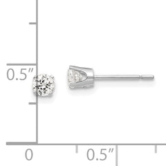 14k White Gold 3.5mm CZ stud earrings