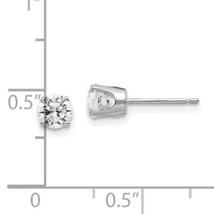 14k White Gold 4.5mm CZ stud earrings