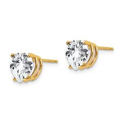 14k 8mm Heart Cubic Zirconia earring