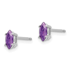 14k White Gold 6x3mm Amethyst Marquise Stud Earrings