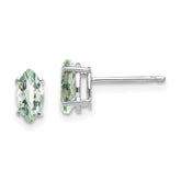 14kw 7x3.5mm Marquise Checker-Cut Green Quartz Earring