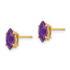 14k 8x4mm Marquise Amethyst earring