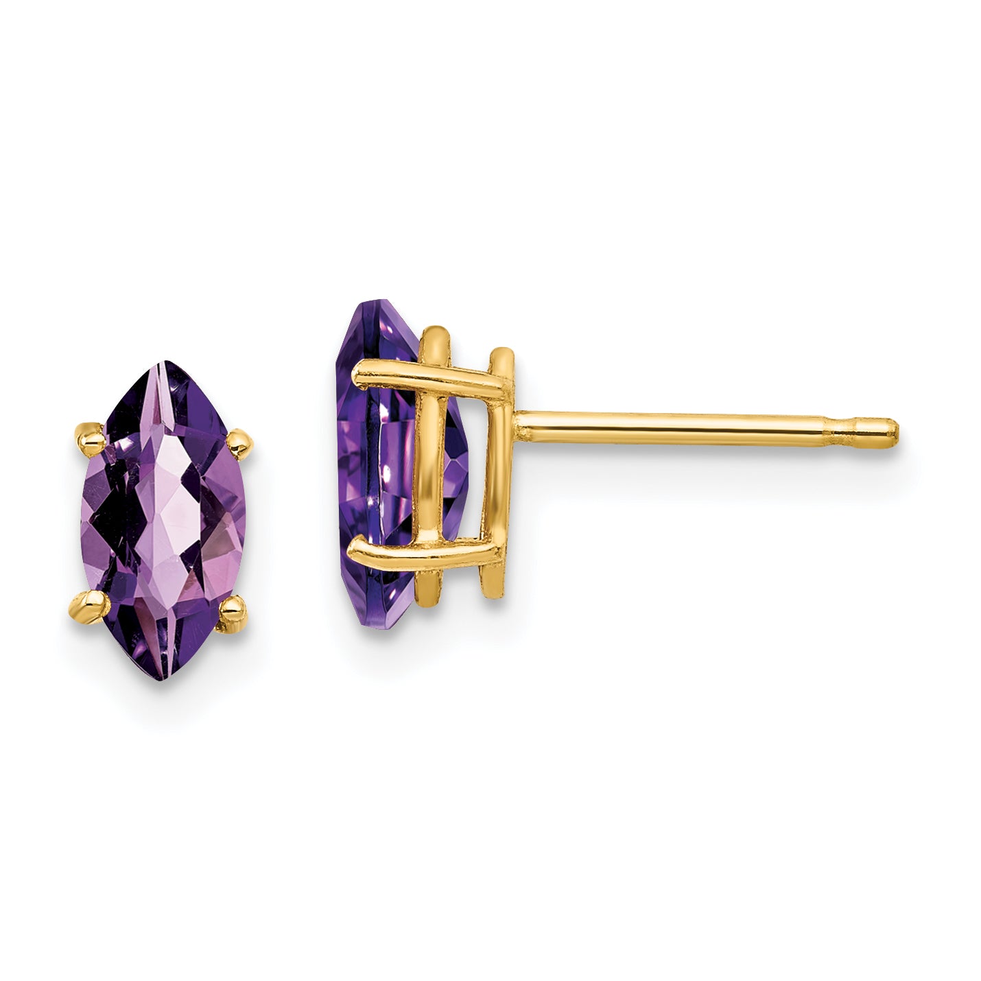 14k 8x4mm Marquise Amethyst earring