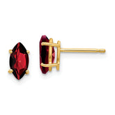 14k 8x4mm Marquise Garnet earring