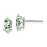14kw 8x4mm Marquise Green Quartz Earring
