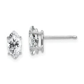 14k White Gold 8x4mm Marquise Cubic Zirconia earring