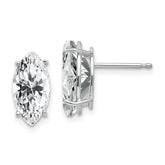 14k White Gold 10x5mm Cubic Zirconia Marquise Stud Earring