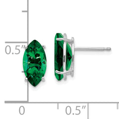 14k White Gold Mount St. Helens Marquise Stud Earring