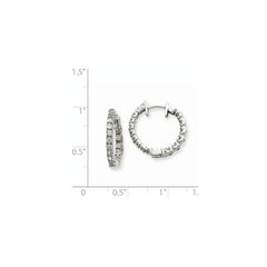 14k White Gold Diamond Hinged Hoop Earring Mountings