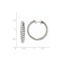 14k White Gold Diamond Hinged Hoop Earring Mountings