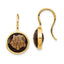 Smoky Quartz Dangle Earrings in 14K Yellow Gold, 11.2mm - Sophia Jewelers