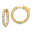 Smooth Band Round Diamond Safety Hoop Earrings in 14K Yellow Gold (1.5 ct. tw.) - Sophia Jewelers