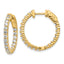 14k Diamond Round Hoop w/Safety Clasp Earrings