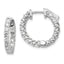 14k White Gold Diamond Round Hoop w/Safety Clasp Earrings - Sophia Jewelers