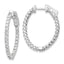 Oval Diamond Safety Hoop Earrings in 14K White Gold, 31mm (1.75 ct. tw.) - Sophia Jewelers