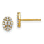 14k Diamond Cluster Oval Earrings