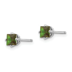 14k White Gold Green Tourmaline Earrings