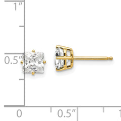 14k 5mm Cubic Zirconia Earrings